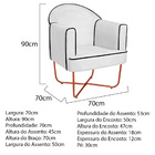 Poltrona Athena Base X Bronze Corano - Branco