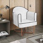 Poltrona Athena Base X Bronze Corano - Branco