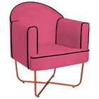 Poltrona Athena Base X Bronze Corano - Pink