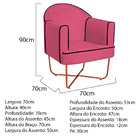 Poltrona Athena Base X Bronze Corano - Pink