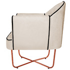 Poltrona Athena Base X Bronze Linho - Bege