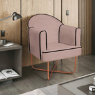 Poltrona Athena Base X Bronze Linho - Rosê