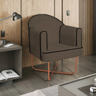 Poltrona Athena Base X Bronze Suede - Marrom