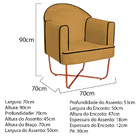 Poltrona Athena Base X Bronze Suede - Mostarda