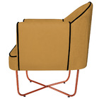 Poltrona Athena Base X Bronze Suede - Mostarda