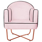 Poltrona Athena Base X Bronze Suede - Rosa Bebê