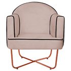 Poltrona Athena Base X Bronze Suede - Rosê