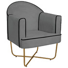 Poltrona Athena Base X Dourada Corano - Cinza