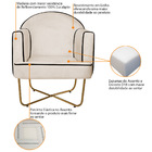 Poltrona Athena Base X Dourada Linho - Bege