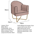 Poltrona Athena Base X Dourada Linho - Rosê