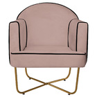 Poltrona Athena Base X Dourada Linho - Rosê