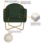 Poltrona Athena Base X Dourada Linho - Verde