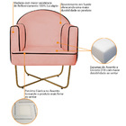 Poltrona Athena Base X Dourada Suede - Coral