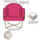 Poltrona Athena Base X Dourada Suede - Pink