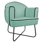 Poltrona Athena Base X Linho  - Amarena Móveis - Azul Turquesa