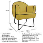 Poltrona Athena Base X Suede  - Amarena Móveis - Amarelo