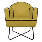 Poltrona Athena Base X Suede  - Amarena Móveis - Amarelo