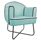 Poltrona Athena Base X Suede  - Amarena Móveis - Azul Tiffany