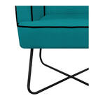 Poltrona Athena Base X Suede  - Amarena Móveis - Azul Turquesa