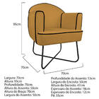 Poltrona Athena Base X Suede  - Amarena Móveis - Mostarda