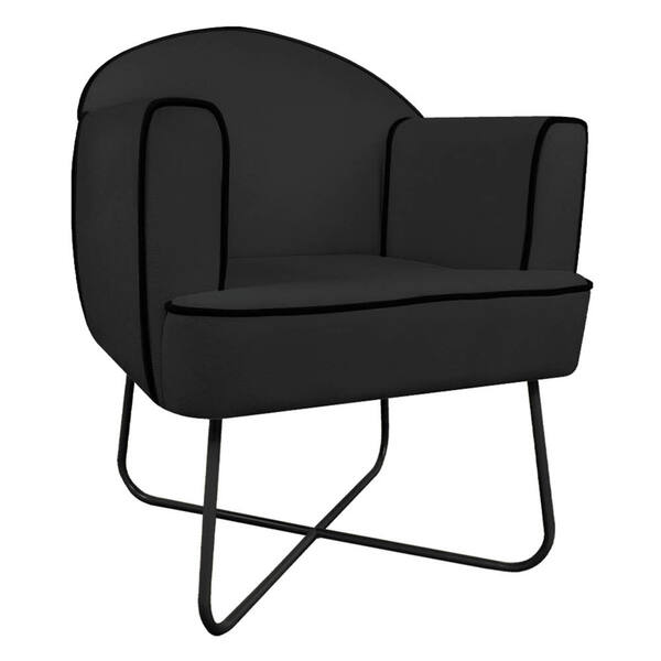 Poltrona Athena Base X Suede  - Amarena Móveis - Preto