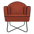 Poltrona Athena Base X Suede  - Amarena Móveis - Terracota