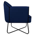 Poltrona Athena Base X Suede  - Doce Sonho Móveis - Azul Mari