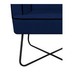 Poltrona Athena Base X Suede  - Doce Sonho Móveis - Azul Mari