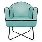 Poltrona Athena Base X Suede  - Doce Sonho Móveis - Azul Tiff