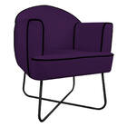 Poltrona Athena Base X Suede  - Doce Sonho Móveis - Roxo