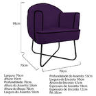 Poltrona Athena Base X Suede  - Doce Sonho Móveis - Roxo