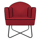 Poltrona Athena Base X Suede  - Doce Sonho Móveis - Vermelho