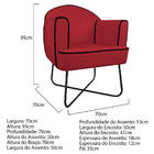 Poltrona Athena Base X Suede  - Doce Sonho Móveis - Vermelho