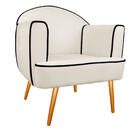 Poltrona Athena Pés Palito Corano  - Amarena Móveis - Bege