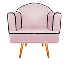 Poltrona Athena Pés Palito Corano  - Amarena Móveis - Rosa Be