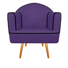 Poltrona Athena Pés Palito Corano  - Amarena Móveis - Roxo