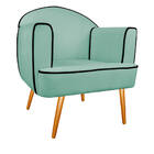 Poltrona Athena Pés Palito Linho - Amarena Móveis - Azul Turq