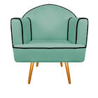 Poltrona Athena Pés Palito Linho - Amarena Móveis - Azul Turq