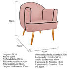 Poltrona Athena Pés Palito Linho - Amarena Móveis - Rosê