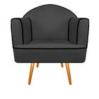 Poltrona Athena Pés Palito Linho - Doce Sonho Móveis - Chumbo