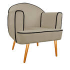 Poltrona Athena Pés Palito Suede  - Amarena Móveis - Bege