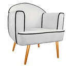 Poltrona Athena Pés Palito Suede  - Amarena Móveis - Branco