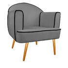 Poltrona Athena Pés Palito Suede  - Amarena Móveis - Cinza