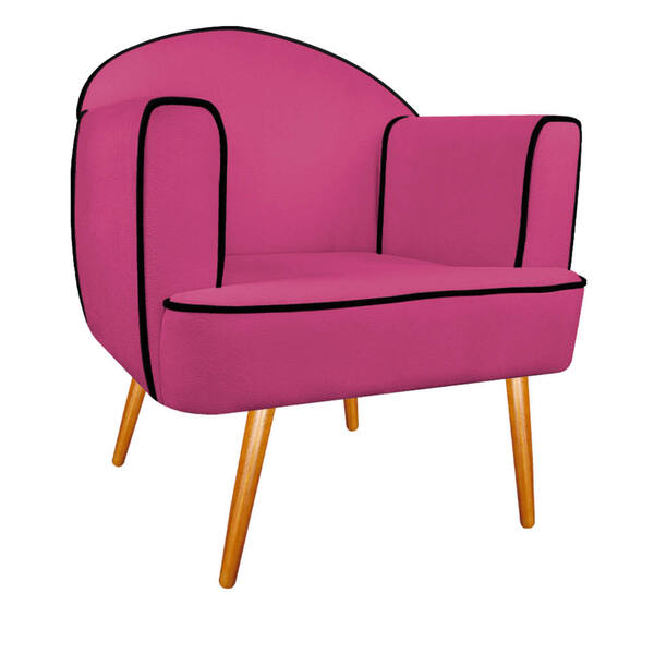 Poltrona Athena Pés Palito Suede  - Amarena Móveis - Pink