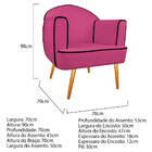 Poltrona Athena Pés Palito Suede  - Amarena Móveis - Pink