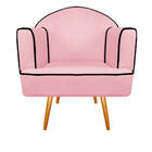 Poltrona Athena Pés Palito Suede  - Doce Sonho Móveis - Rosa