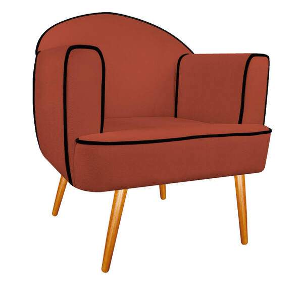 Poltrona Athena Pés Palito Suede  - Doce Sonho Móveis - Terra