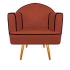 Poltrona Athena Pés Palito Suede  - Doce Sonho Móveis - Terra