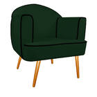 Poltrona Athena Pés Palito Suede  - Doce Sonho Móveis - Verde