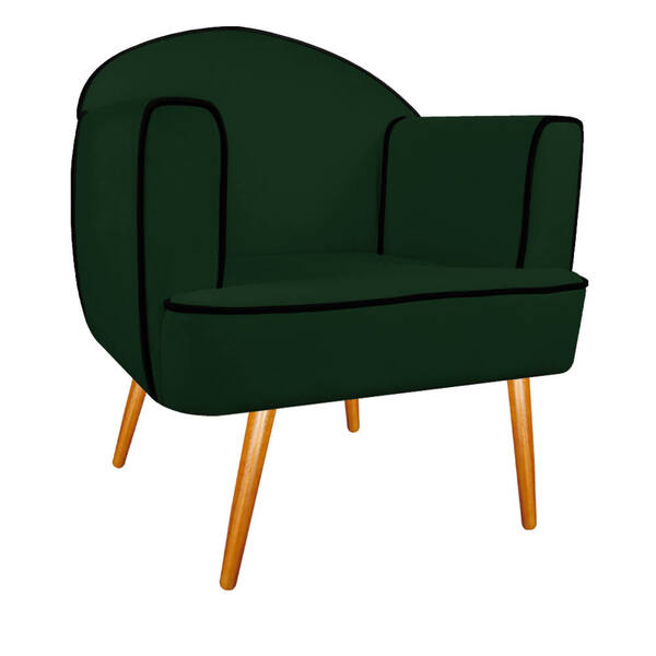 Poltrona Athena Pés Palito Suede  - Doce Sonho Móveis - Verde